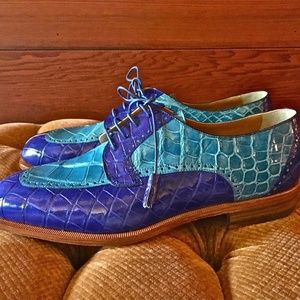 Ferrini Italia Alligator Royal Blue NEW SZ 10.5